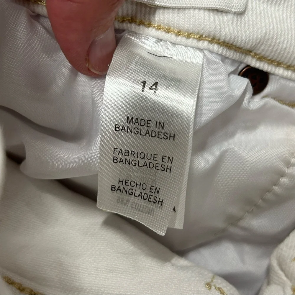 Lucky Brand White Riley Shorts Size Girls‎ 14 Rolled Hem EUC Distressed